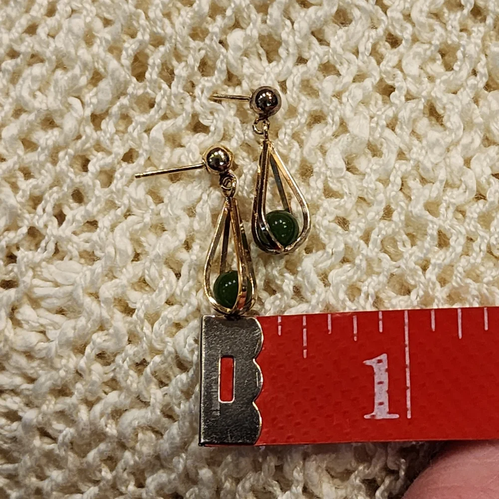 Vintage Gold Toned Dangle Drop Cage Earrings